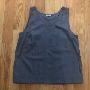 Ali Golden Button-Down Tank in Dark Gray Sz M